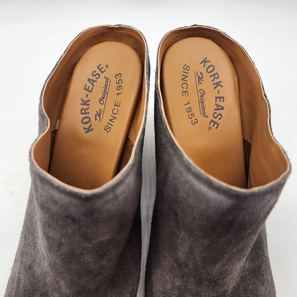 Kork-Ease Challis Mules Women's 8.5M Gray Slip On Clog Heels - Picture 4 of 8